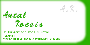 antal kocsis business card